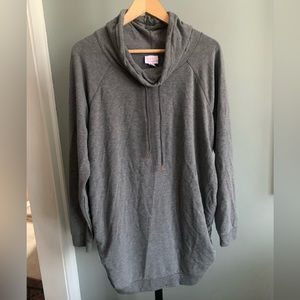 Isabel Maternity Cowl Neck Light Sweatshirt in Charcoal Grey Size XXL